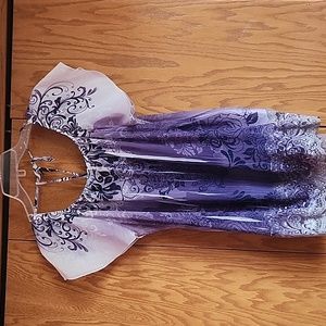 Women's flutter sleeve sheer top